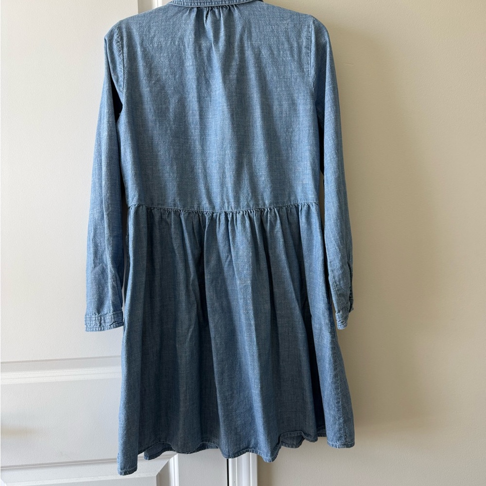 J. Crew Light Blue Long Sleeve Button-Front Dress - Picture 4 of 5